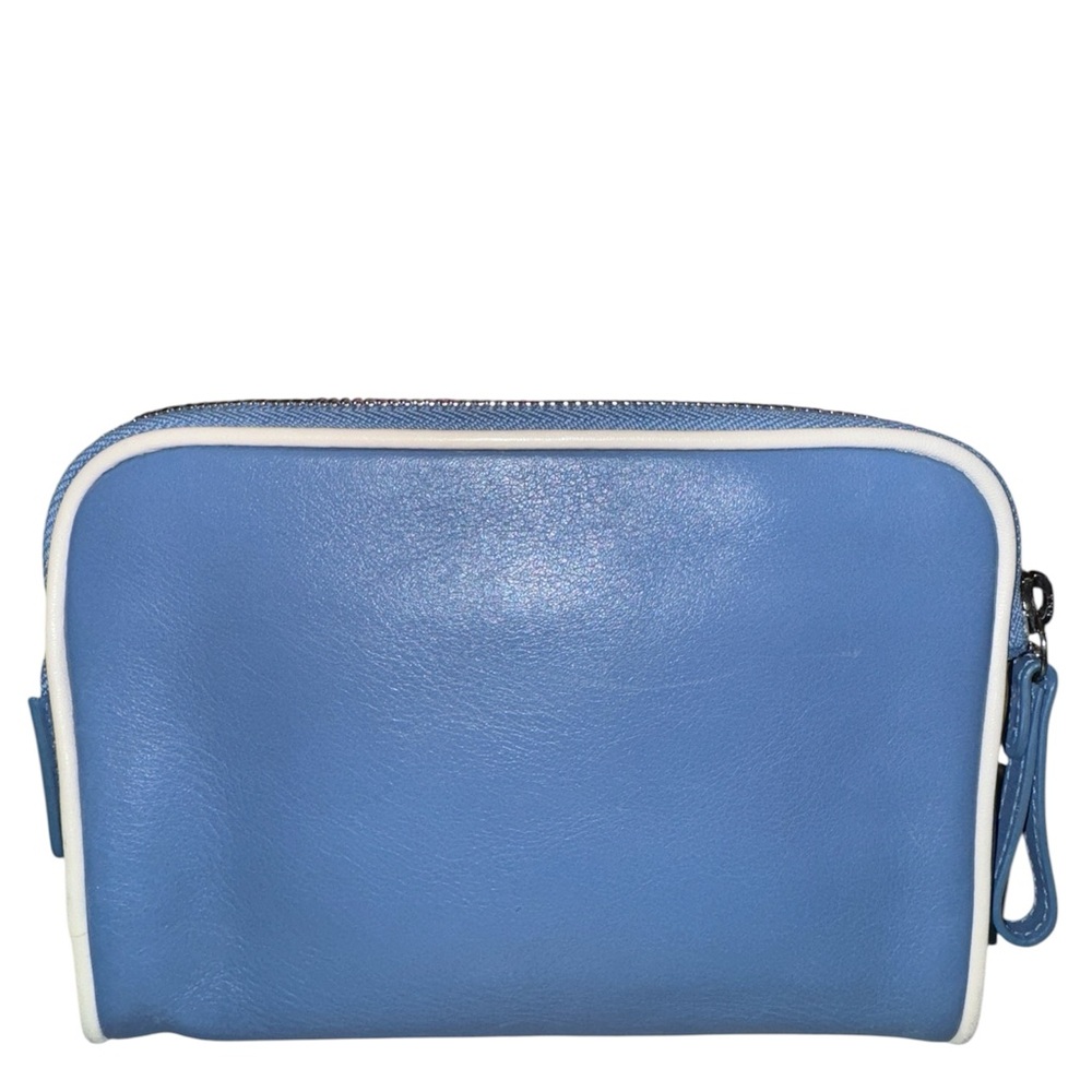 Blue and White Leather Pouch